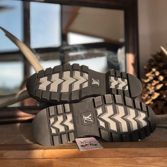 Louis Button: Alps Patches Oberkampf Canvas Calf Leather Ankle Boots - Picture 13 of 13